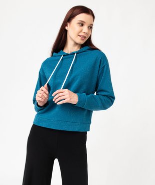 Sweat à capuche pailleté coupe oversize femme vue1 - GEMO(FEMME PAP) - GEMO