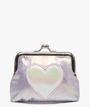 Porte-monnaie fille iridescent à cœur brodé vue1 - GEMO (ENFANT) - GEMO