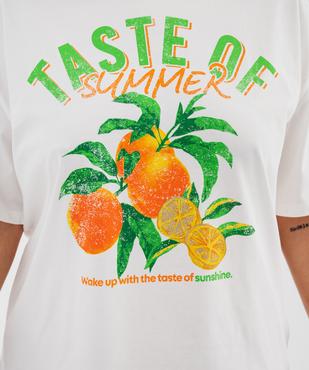 Tee-shirt manches courtes en jersey de coton imprimé femme grande taille vue2 - GEMO (G TAILLE) - GEMO