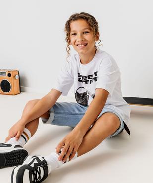 Tee-shirt manches courtes motif streetwear garçon vue5 - GEMO (JUNIOR) - GEMO