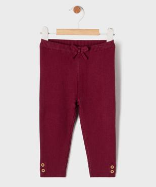 Legging en maille côtelée extensible à boutons décoratifs bébé fille vue1 - GEMO(BEBE DEBT) - GEMO