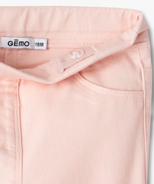 Pantalon bébé fille slim uni à taille élastiquée  vue2 - GEMO 4G BEBE - GEMO