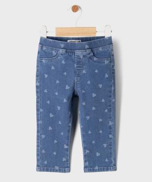 Jegging à motif cœurs délavé bébé fille vue1 - GEMO(BEBE DEBT) - GEMO