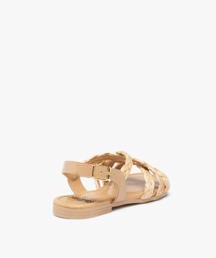 Sandales fille à talon plat et brides en fibres tressées vue4 - GEMO (ENFANT) - GEMO