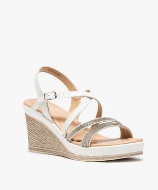Sandales femme à talon compensé et strass vue2 - GEMO(URBAIN) - GEMO