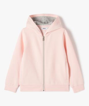 Sweat zippé à capuche intérieur molletonné fille vue1 - GEMO 4G FILLE - GEMO