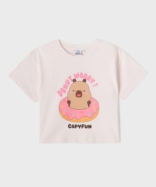 Tee-shirt manches courtes avec motif donut fille - Capyfun vue1 - CAPYFUN - GEMO