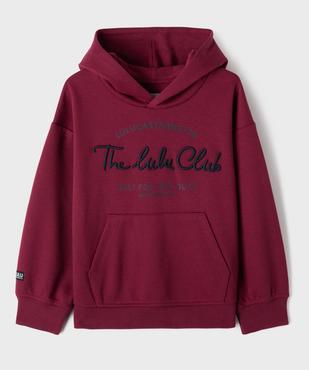 Sweat à capuche avec inscription brodée garçon - LuluCastagnette vue2 - LULUCASTAGNETTE - GEMO