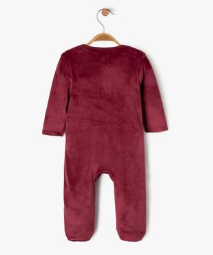 Pyjama en velours ouverture devant bébé fille vue4 - GEMO(BB COUCHE) - GEMO