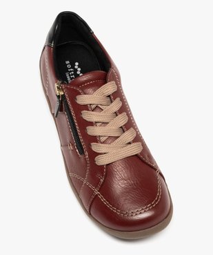 Derbies femme confort dessus uni à zip et à lacets - Softrelax vue11 - SOFTRELAX - GEMO