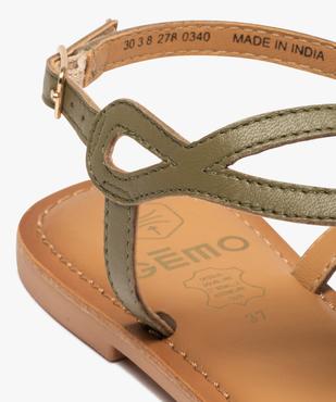 Sandales femme à entre-doigts brides en cuir entrelacées vue6 - GEMO (CASUAL) - GEMO
