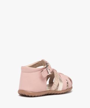 Sandales premiers pas bébé fille à brides en cuir vue4 - GEMO(BEBE DEBT) - GEMO