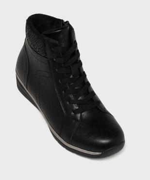 Boots confort avec talon compensé et doublure chaude femme vue5 - HOBIZ - GEMO