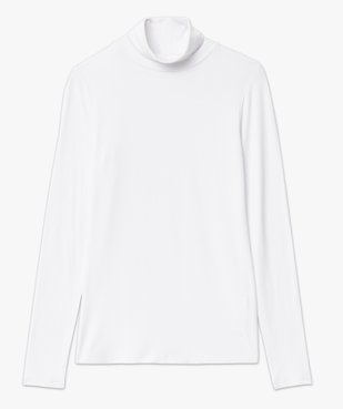 Tee-shirt femme uni avec col roulé et manches longues vue4 - GEMO 4G FEMME - GEMO