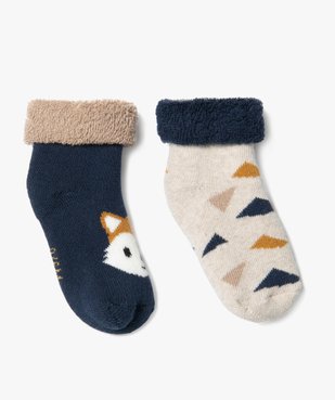 Chaussettes en maille bouclette imprimée bébé garçon (lot de 2) vue1 - GEMO 4G BEBE - GEMO