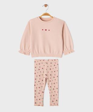 Ensemble 2 pièces sweat + legging bébé fille vue1 - GEMO(BEBE DEBT) - GEMO
