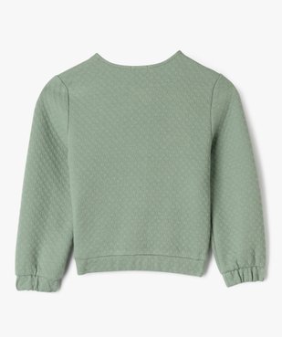 Sweat zippé en maille fantaisie fille vue3 - GEMO (ENFANT) - GEMO
