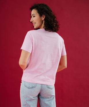 Tee-shirt manches courtes avec motif coeur velours femme vue5 - GEMO(FEMME PAP) - GEMO