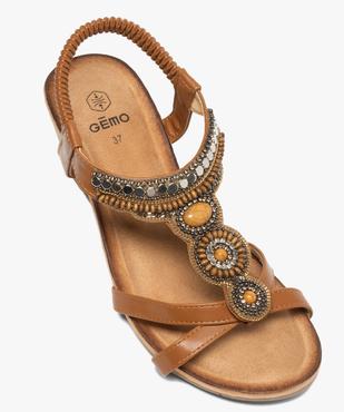 Sandales femme à bride talon élastique ornée de perles vue5 - GEMO(URBAIN) - GEMO