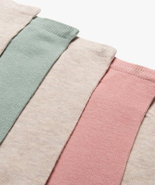 Chaussettes femme ultra courtes unies (lot de 5) vue2 - GEMO 4G FEMME - GEMO