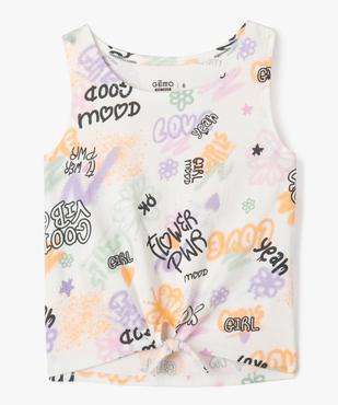 Débardeur en jersey de coton imprimé avec nœud devant fille vue1 - GEMO 4G FILLE - GEMO