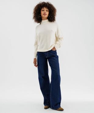 Pull ample à col montant en laine et mohair femme vue1 - GEMO(FEMME PAP) - GEMO