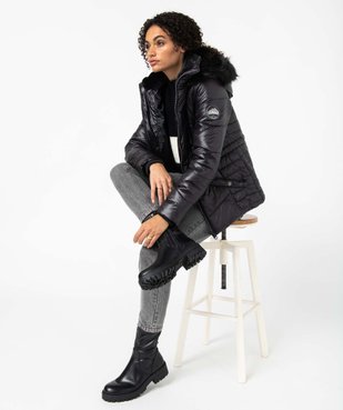 Blouson femme matelassé avec capuche doublée peluche vue1 - GEMO(FEMME PAP) - GEMO