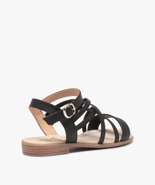Nu-pieds femme à talon plat et fines brides unies Coupe spéciale pied large vue4 - GEMO (CASUAL) - GEMO