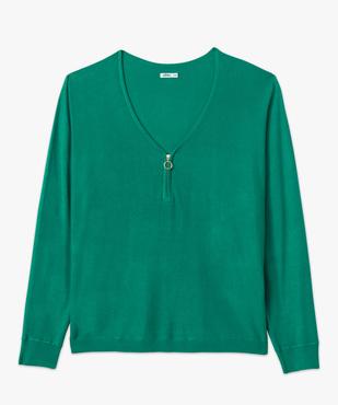 Pull col V zippé avec manches chauve-souris femme grande taille vue4 - GEMO 4G GT - GEMO