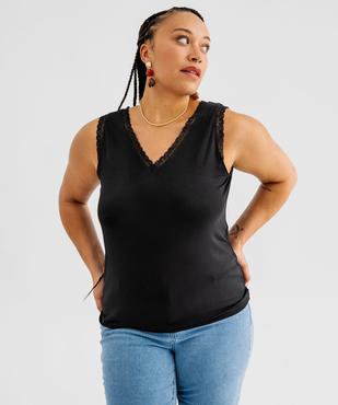 Débardeur en viscose avec double col V femme grande taille vue1 - GEMO 4G GT - GEMO