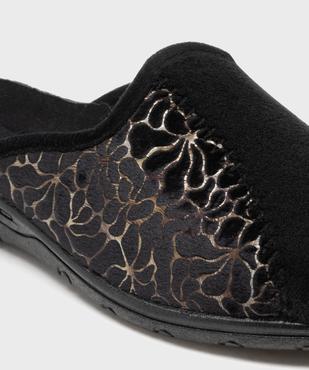 Chaussons mules à talon compensé en velours ras femme vue6 - G'FLEX GEMO FOR GOOD - GEMO