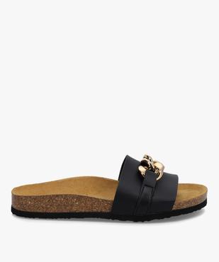 Mules femme à talon plat et bride avec chaîne métallique vue1 - GEMO (CASUAL) - GEMO
