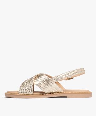 Sandales plates avec larges brides aspect tressé femme vue4 - FOLLOW ME - GEMO