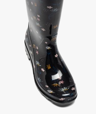 Bottes de pluie femme à imprimé fleuri et semelle crantée vue5 - GEMO (EQUIPT) - GEMO