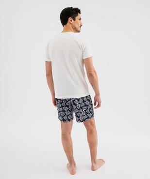 Pyjashort bicolore en coton homme vue3 - GEMO 4G HOMME - GEMO