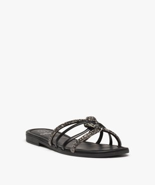 Mules femme avec brides à strass vue2 - GEMO (CASUAL) - GEMO