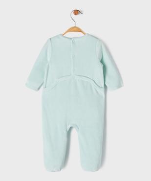 Pyjama en velours avec inscription poitrine bébé garçon vue4 - GEMO(BB COUCHE) - GEMO