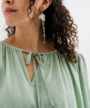 Robe courte à manches longues en satin femme vue3 - GEMO(FEMME PAP) - GEMO