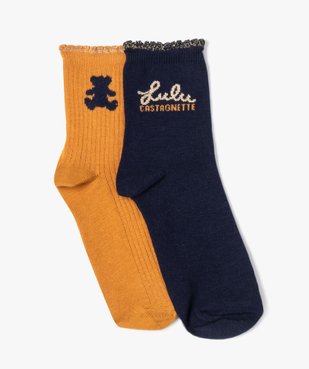 Chaussettes avec tige mi-haute fille (lot de 2) - LuluCastagnette vue1 - LULUCASTAGNETTE - GEMO
