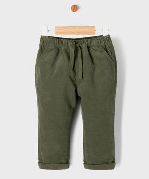 Pantalon en velours doublé jersey à taille élastiquée bébé fille vue1 - GEMO(BEBE DEBT) - GEMO
