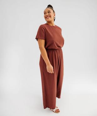 Pantalon ample à ceinture élastique femme grande taille vue4 - GEMO 4G GT - GEMO