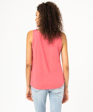 Débardeur à col rond avec motif positif femme vue3 - GEMO 4G FEMME - GEMO