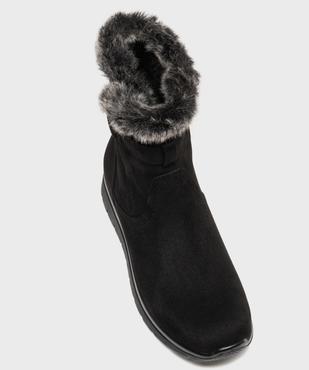 Boots fourrées en suédine à fermeture zippée femme vue5 - G'FLEX - GEMO
