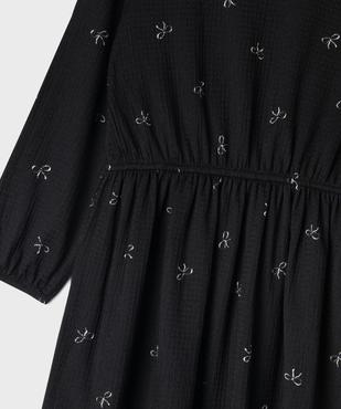 Robe manches longues en maille extensible imprimé fille vue2 - GEMO 4G FILLE - GEMO
