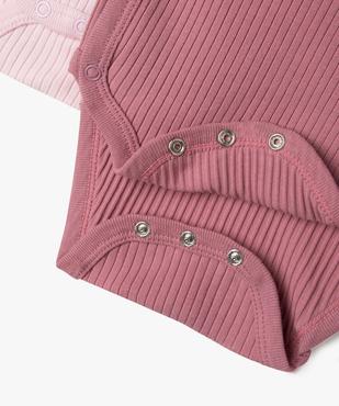 Body manches courtes ouverture devant à côtes bébé (lot de 3) vue2 - GEMO 4G BEBE - GEMO