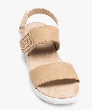 Sandales femme unies à brides larges en suédine vue5 - GEMO (CONFORT) - GEMO