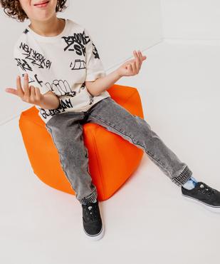 Pantalon jogger en toile denim garçon vue1 - GEMO (ENFANT) - GEMO
