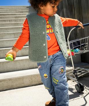 Jean à motifs streetwear avec taille ajustable bébé garçon  vue5 - GEMO(BEBE DEBT) - GEMO