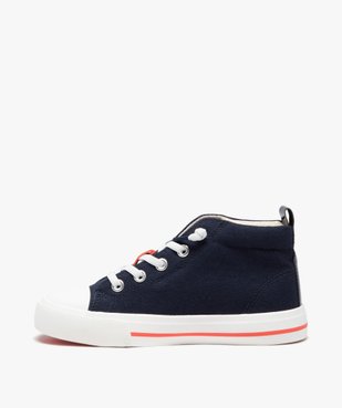Baskets fille en toile montante dessus uni à lacets élastiques  vue4 - GEMO 4G FILLE - GEMO