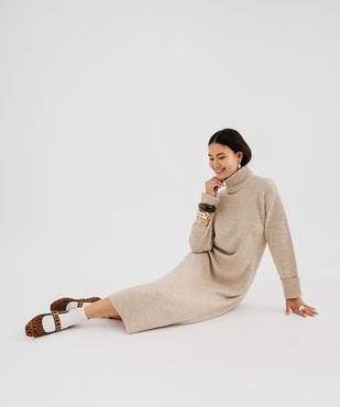 Robe pull longue à col roulé femme vue4 - GEMO(FEMME PAP) - GEMO